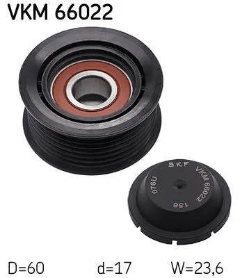 Produktbild von SKF VKM 66022 Umlenkrolle Keilrippenriemen für SUZUKI Grand Vitara II SUV (JT, TE, TD)