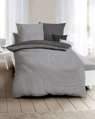Produktbild von Kaeppel Satin Bettwäsche 200x200 cm + 2x 80x80 cm Zinn Bettbezug