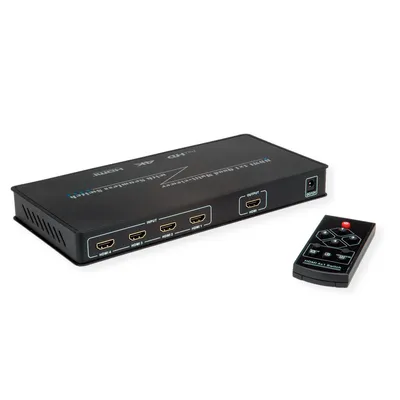 Zdjęcie produktu dla ROLINE 14.01.3596, HDMI, Metal, Czarny, 225 MHz, 3840 x 2160 px, 12 V