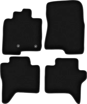 Image de Tapis de sol velours sur-mesure pour Mitsubishi Pajero IV (2006-2018, long) noir, jeu 4 pièces, fixations