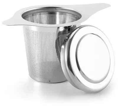 Image de Infuseur à thé en vrac - Maille fine avec couvercle - Pour tasses et théières - 1 pièce en acier inoxydable 304