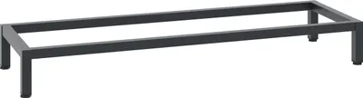 Produktbild von Untergestell für Flügeltürenschränke B1200mm, T400 aus Vierkantrohr, niveauregulierbar, RAL 7021 schwarzgrau
