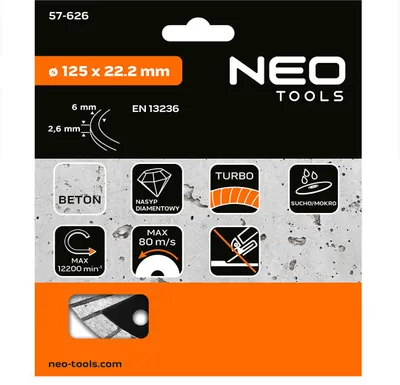 Immagine prodotto di Disco diamantato turbo 125 x 22,2 mm per il taglio