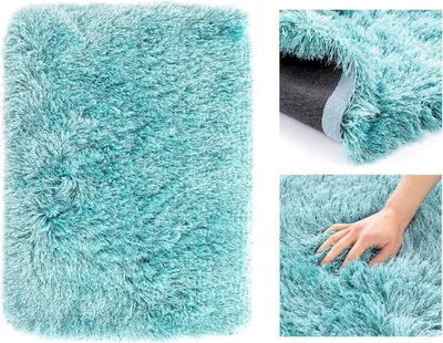 Zdjęcie produktu dla Dywan shaggy FLORO 50x80 turkusowy AmeliaHome