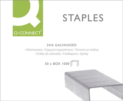 Produktbild von Q-Connect Heftklammern - 24/6 vz, 1.000 Stück