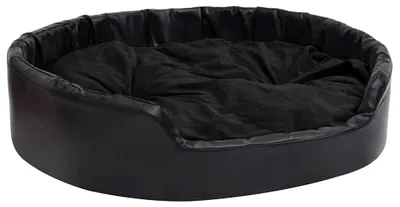 Zdjęcie produktu dla vidaXL Legowisko dla psa czarne 99x89x21 cm plusz i imitacja skóry