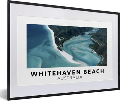Produktbild von MuchoWow® Gerahmtes Poster Australien - Strand - Wasser 60x40 cm - Poster mit Schwarzem Bilderrahmen Wandposter Rahmen Foto Bilder - Schlafzimmer - Plakat in Rahmen - Drucken