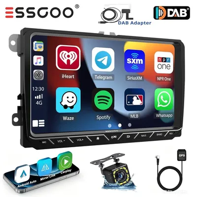 Obrázok produktu pre Autorádio 9 palcov s Androidom 15 pre modely VW Golf 5, 6, Polo, Tiguan, Touran, Caddy, s DAB+ GPS navigáciou, Carplay, Android Auto, 4 GB RAM, 64 GB úložiska, 2 DIN dotyková obrazovka