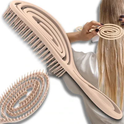 Produktbild von Flexible Bürste zur Haarmassage und zum Stylen, zartes Beige