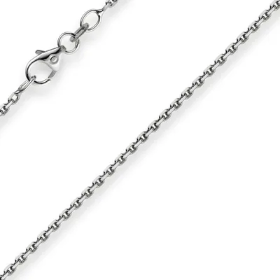 Produktbild von 1,5mm Kette Collier Ankerkette Halskette 585 Gold Weißgold 50cm Uni