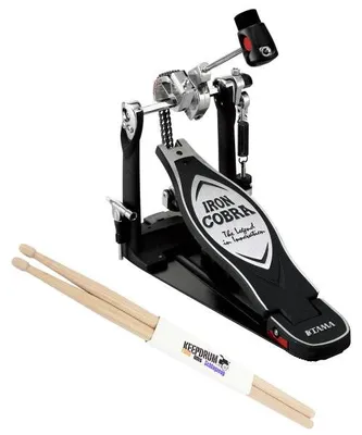 Produktbild von Tama Fußmaschine HP900PN Powerglide Iron Cobra mit Trommelstöcken