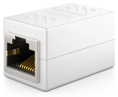 Produktbild von deleyCON RJ45 Kupplung 1000 Mbit Gigabit LAN Adapter, 1 Stück - Weiß