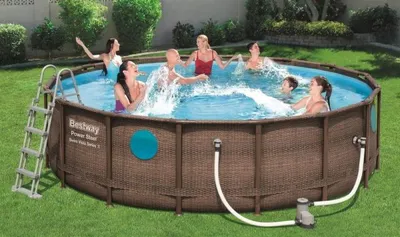 Immagine prodotto di Piscina Power Steel Rettangolare Telaio Portante Cm.549X274X122H. - Kg.110,3 -lt.14.812-filtro cartuccia (art.56465)