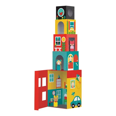 Image de Petit Collage Tour de cubes 1-2-3 avec personnages
