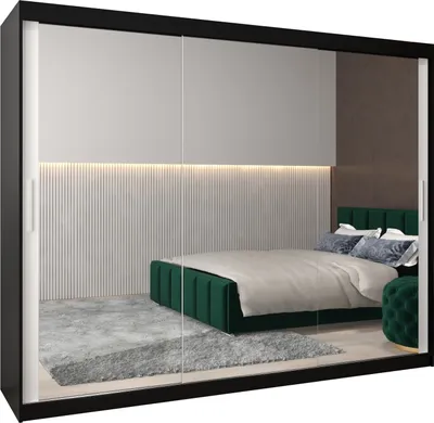 Produktbild von Kleiderschrank, Schiebetürenschrank Schlafzimmer, Schrank mit Spiegel TOKYO 3 250 cm