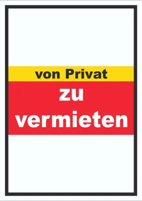Produktbild von zu vermieten von privat Schild mit Text Verkaufsschild hochkant A5 Rückseite selbstklebend