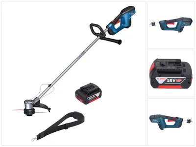 Obrázok produktu pre Bosch GRT 18V-33 Professional akumulátorová kosačka na trávu 18 V 330 mm bez kefiek + 1x akumulátor 5,0 Ah - bez nabíjačky