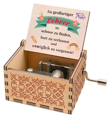 Spieluhr – Dankeschön-Geschenk für Lehrer, Holz, handbetrieben