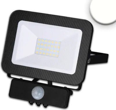 Produktbild von ISOLED LED Fluter mit PIR-Bewegungssensor 30W, neutralweiß, schwarz, IP65