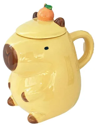 Image de Tasse en céramique avec couvercle, 450 ml, jaune