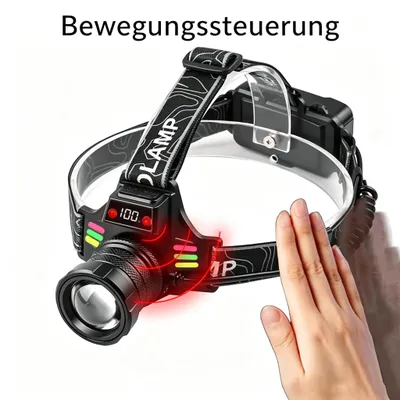 Produktbild von LED Stirnlampe Sensorscheinwerfer USB wiederaufladbar Kopflampe Taschenlampe 4 Modi Stirnleuchte Wasserdicht