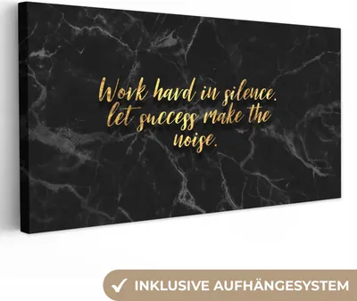 Produktbild von MuchoWow® - Leinwandbilder - Zitate - Motivation - Gold - Marmor, Wandbild, Wanddeko Bilder Wohnzimmer, 80x40 cm