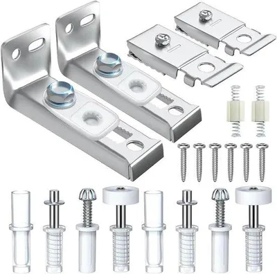Image de Kit de réparation pour portes pliantes - Charnières pivotantes haut-bas et roulettes - Pièces de rechange pour portes pliantes