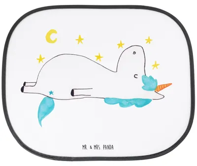 Produktbild von Mr. & Mrs. Panda Sonnenschutz für Auto Einhorn Sternenhimmel - Weiß - Geschenk, fenster, Einhörner, Unicorn, Sterne, Sonnenblende, scheibenschutz, Verrückt