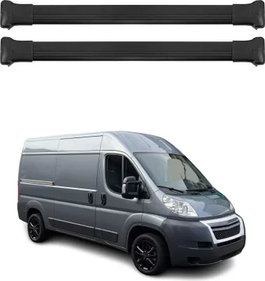 Image de Barres de toit transversales pour Citroen Jumper 2006-2024 Aluminium Noir 2x