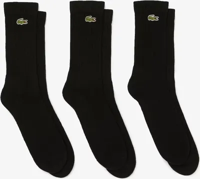 Produktbild von Lacoste 3er Pack Herren Crew Socken Größe 39 bis 46 Schwarz NEU