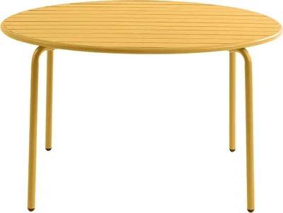 Produktbild von Runder Gartentisch aus Metall, Durchmesser 110 cm – Senfgelb – MIRMANDE von MYLIA