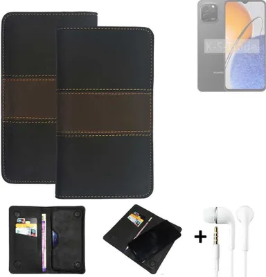 Produktbild von K-S-Trade Handyhülle + Kopfhörer kompatibel mit Huawei nova Y62 Schutzhülle Walletcase Bookstyle Tasche Schutz Case Hülle Wallet Cover Kunstleder