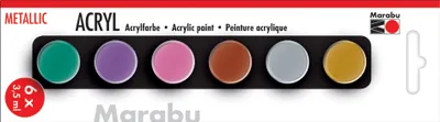 Produktbild von Marabu Acrylfarben-Set "METALLIC" 6 x 3,5 ml
