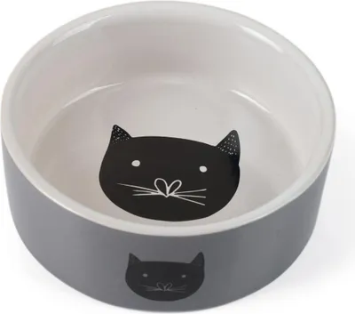 Produktbild von Beeztees Jynos - Katzennapf - Keramik - grau - 11,5x11,5x4 cm - 180 ml