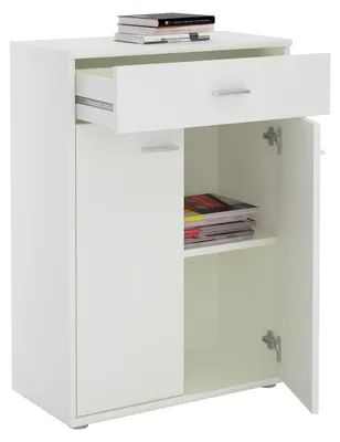 Produktbild von Kommode Sideboard Schrank TOMMY in weiß, Anrichte Highboard mit Schublade und 2 Türen