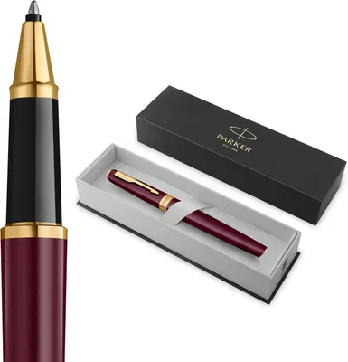 Productafbeelding van Parker Meridian Rollerball Pen - Rode lak met gouden accenten - Fijne penpunt - Handschriftpennen & schrijfwaren