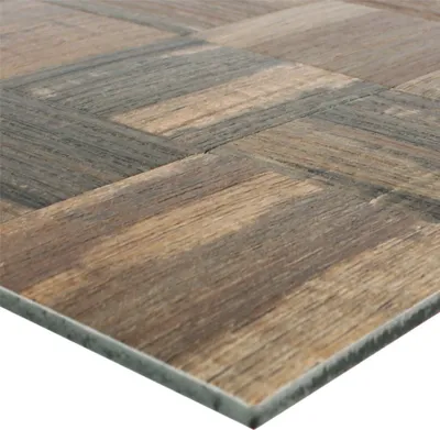 Produktbild von Mosaikfliesen Holzoptik Metall Selbstklebend Reynosa Braun