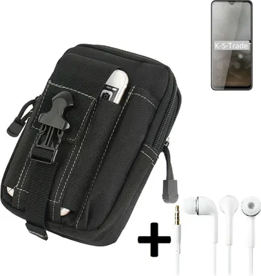 Produktbild von K-S-Trade Gürteltache + Kopfhörer kompatibel mit Cubot Note 10 Gürtel Tasche Holster Schutz Hülle Handy Hülle  schwarz inkl. Extrafächer
