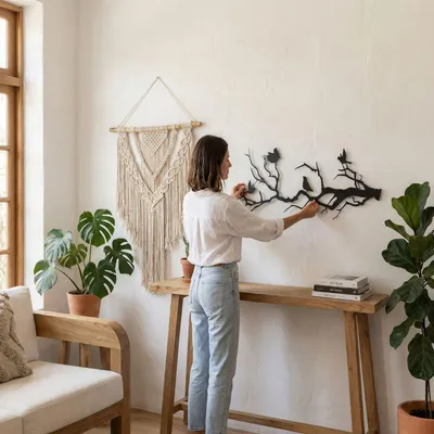 Obrázok produktu pre Wallity, elegantné kovové doplnky na stenu, čierna farba, 75 x 30 cm | 100% kov
