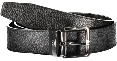 Produktbild von Wendbarer Ledergürtel für Herren - Grau/Schwarz mit Logomuster