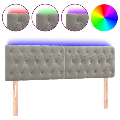 Immagine prodotto di vidaXL Testiera LED Grigio chiaro 144x7x78/88 cm Velluto