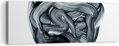 Produktbild von Bild auf Leinwand - Leinwandbild - Einteilig - Abstraktion schwarz verschwommen - 90x30cm - Wand Bild - Wanddeko - Wandbilder - Leinwanddruck - Bilder - Wanddekoration - Leinwand bilder - AB90x30-4874