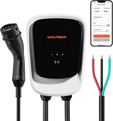 Obrázok produktu pre Nabíjacia stanica Wallbox pre elektromobily – typ 2 – výkon 7 kW, 32 A, jednofázová – napätie 230 V striedavého prúdu – kábel 5 m – stupeň krytia IP66 – LCD, aplikácia a RFID – čierna