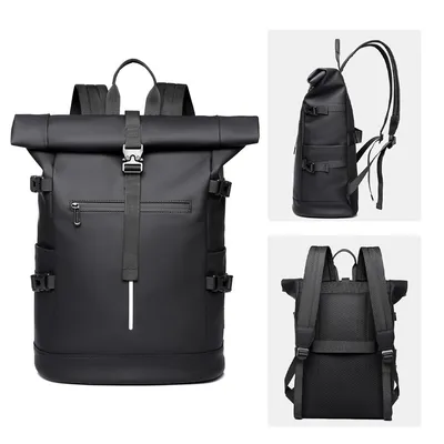 Produktbild von Rolltop Backpack für Herren, Erweiterbar, Wasserdicht, Laptop Rucksack, Ideal für Schule und Reisen