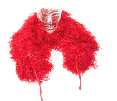 Produktbild von Tibet Lammfell Boa Schal JAY13 Hell Rot 10x140cm
