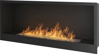 Obrázok produktu pre etanolový krb Vnútri 120 cm, čierny so sklom.krb 1200 mm na zabudovanie do steny alebo na umiestnenie do pripravenej konštrukcie