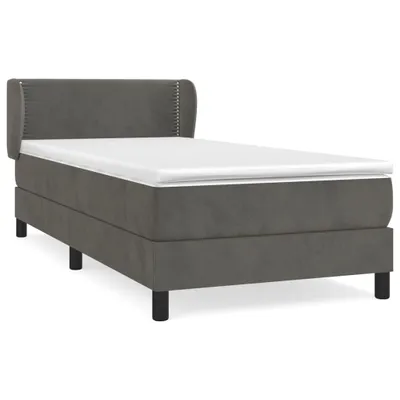 Produktbild von vidaXL Boxspringbett mit Matratze Dunkelgrau 90x200 cm Samt