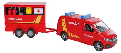 Image de Kids Globe 520321 Volkswagen Transporter Fire Department DE 1:36
