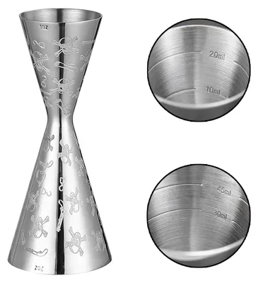 Produktbild von Cocktail-Messbecher 30/60 ml, Edelstahl, Innenskala, für Cocktails