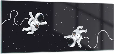 Produktbild von Bilder auf glas - Einteilig - Cartoon Astronauten Kosmos - 100x40cm - Glasbilder - Wandbilder - Bilder - Wanddekoration aus Glas - Glas Bilder - Wandbild auf Glas - GAB100x40-4867